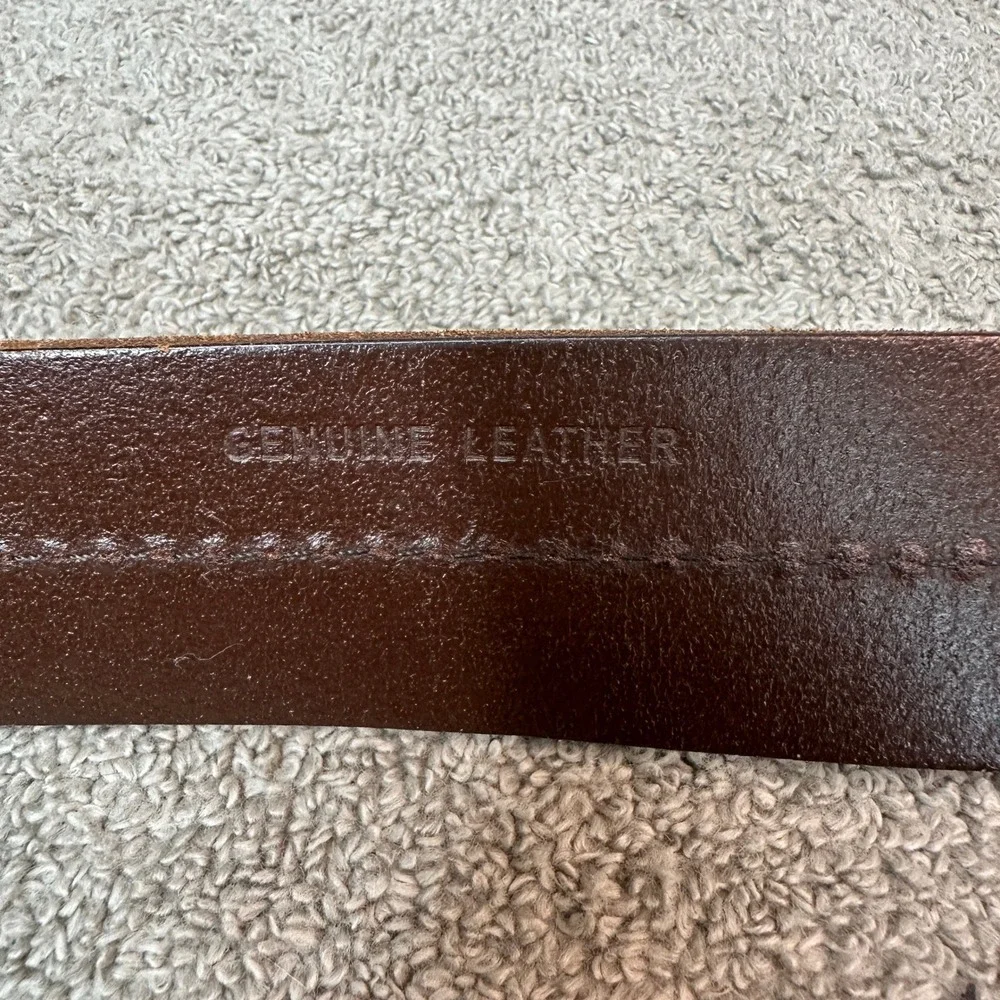 Lauren Ralph Lauren Burgundy Brown Leather Belt Gold Buckle LRL 412076331-213